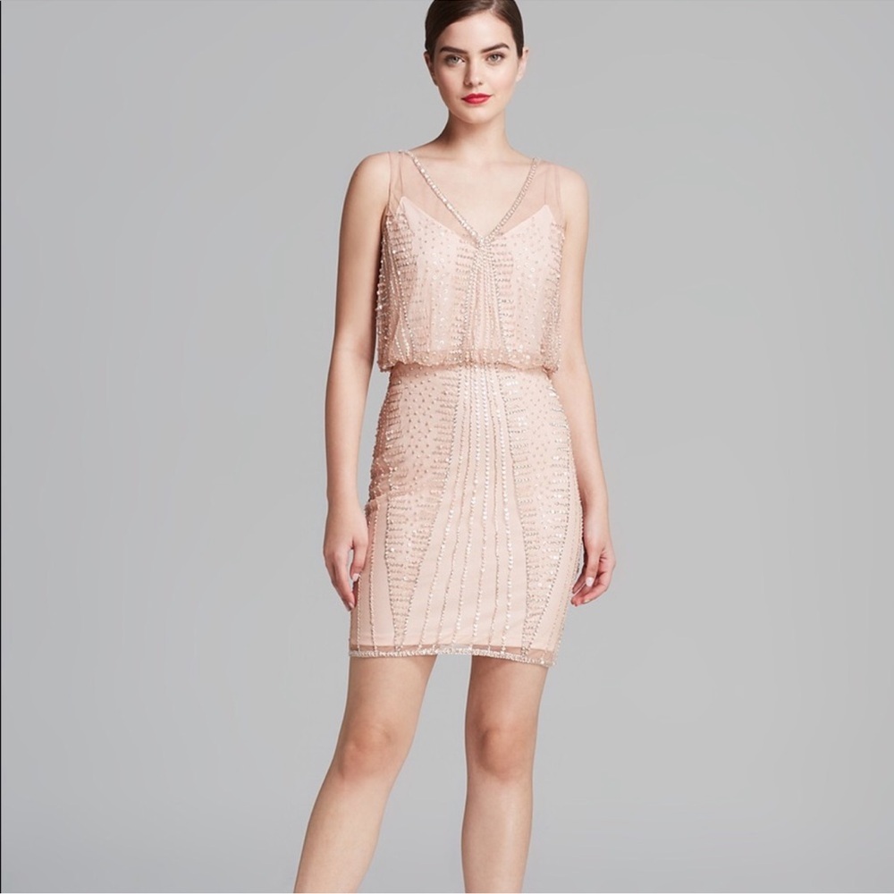 Adrianna Papeli Blush Sequin Dress